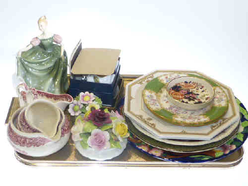 Royal Doulton 'Michelle' figure, posies, decorative plates, etc