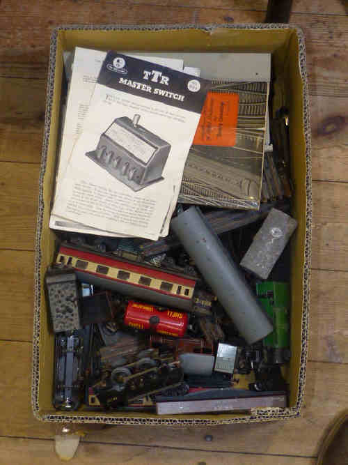 Box of British Trix model railway