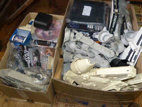 Two boxes of Star Wars toys