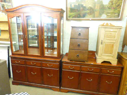 J.E. Coyle Ltd Furniture three door sideboard and display unit (2)