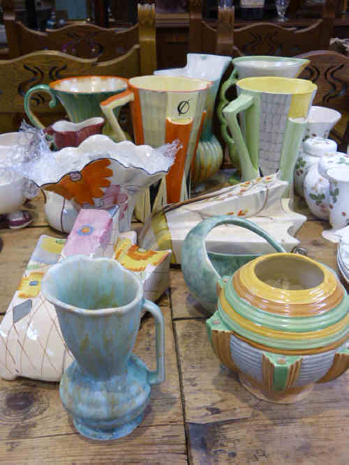 Collection of 1930's pottery including Wade Heath, Arthur Wood, Crown Ducal, etc