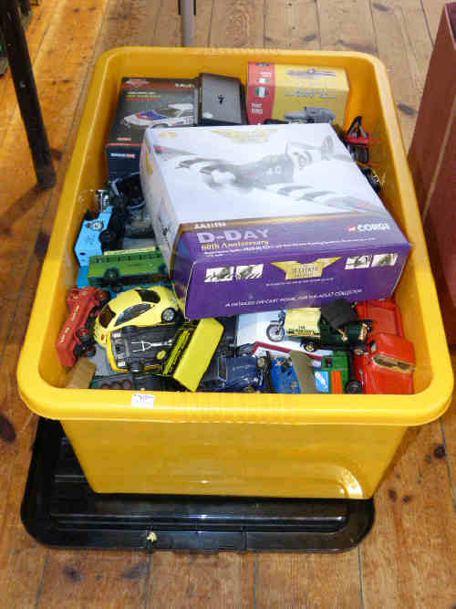 Box of model vehicles