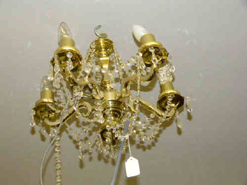 Four lustre drop chandeliers
