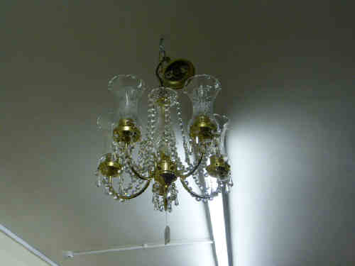 Pair of five branch chandeliers