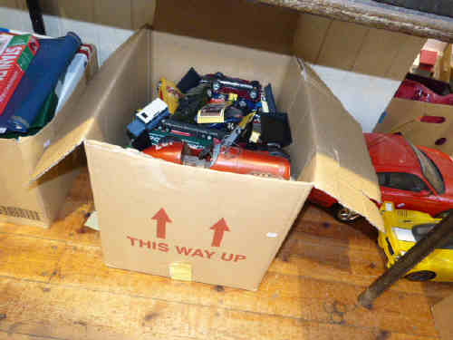 Box of model cars