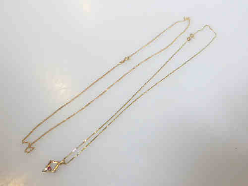 9ct gold pendant necklace and a 9ct gold chain (2), approximately 5grams