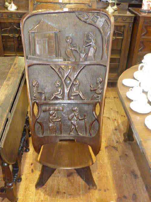 Carved African Chief's chair