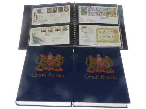 Two albums of G.B. Stamps and album of first day covers