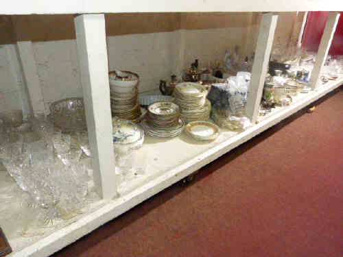 Large collection of glass and china including teaware, figures and ornaments, silver plated ware,