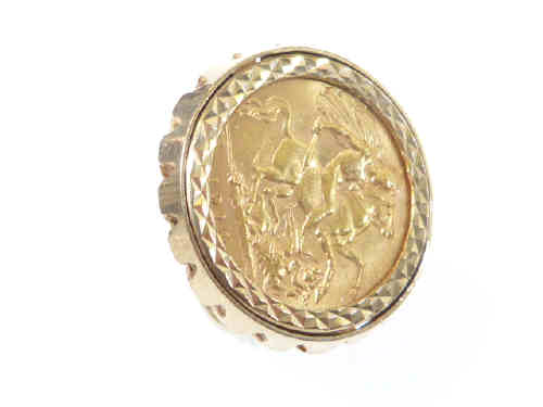 Half sovereign ring, the mount hallmarked for 9ct gold, size N½, gross approximately 8.7 grams