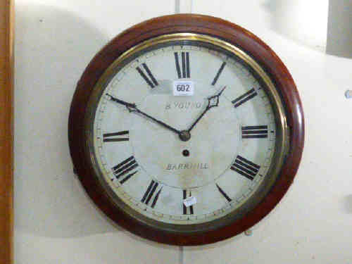 Victorian mahogany cased fusee wall clock with W & H movement