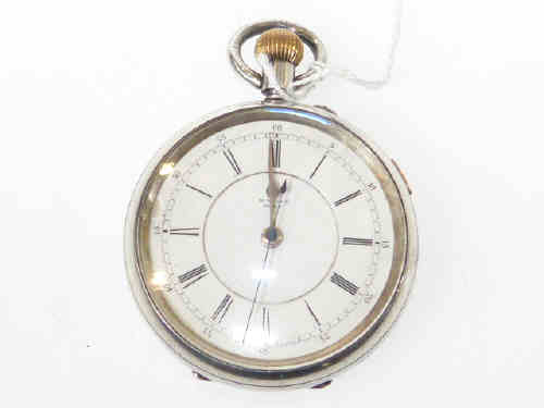 Silver open face pocket watch, signed H.W. Sly, Bury