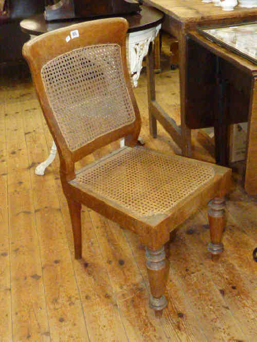 Cane seat and panel back occasional chair