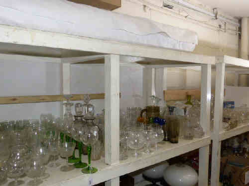 Large collection of glassware including decanters and mainly drinking glasses