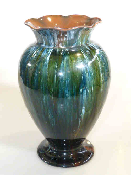 Linthorpe green/blue streak glazed vase, no. 1641