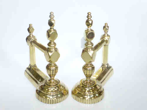 Pair of highly polished andirons