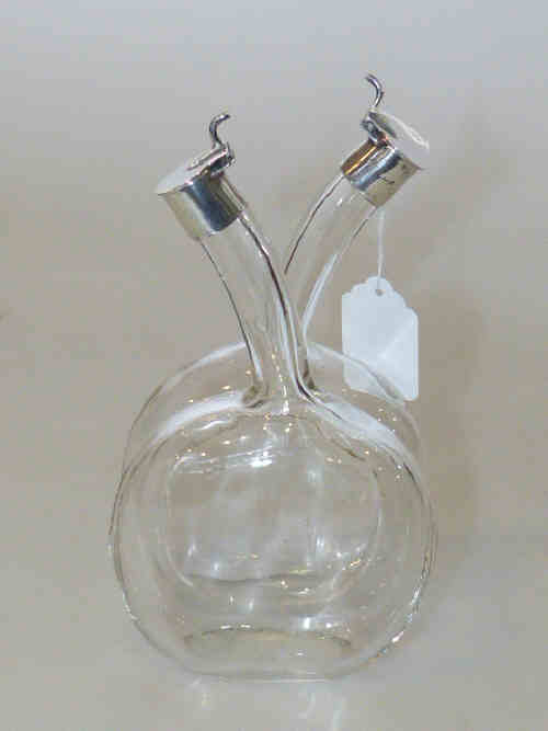 Silver mounted double vinegar bottle