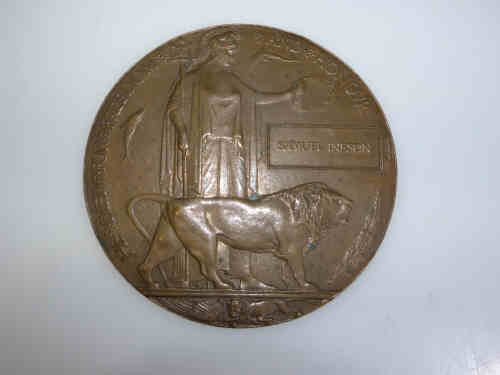 WWI death plaque, Samuel Ineson