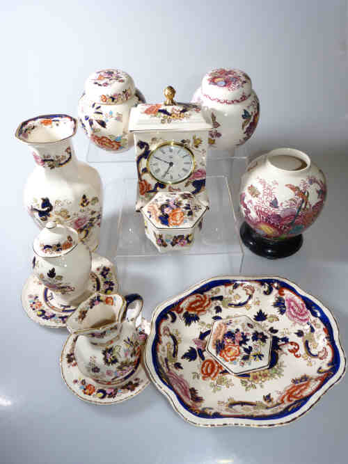 Collection of Masons Ironstone Mandarin and Fruit Basket ornaments