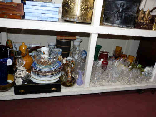 A large collection of ceramics and glassware etc