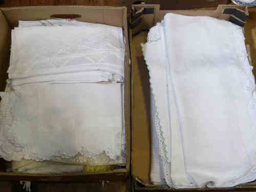 Three boxes of linen