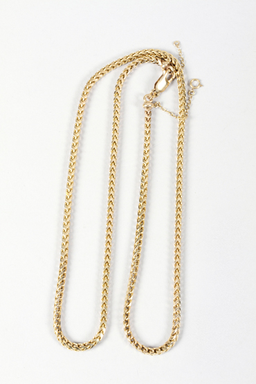 9K yellow gold box chain, 60cm long approx. weight 30 grams
