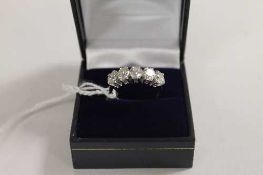 An 18ct white gold five stone diamond ring, approximately 2ct.   CONDITION REPORT:  Good condition.