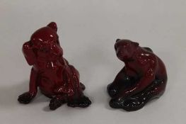 Two Royal Doulton flambe figures - Small polar bear and puppy. (2)   CONDITION REPORT:  Puppy