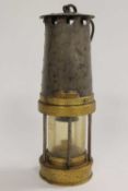 A Patterson type A3 brass miner's lamp, height 24 cm.   CONDITION REPORT:  Fair condition.