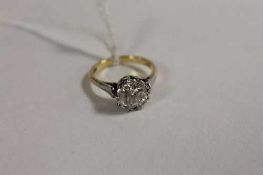 An 18ct gold diamond solitaire ring.   CONDITION REPORT:  Good condition.