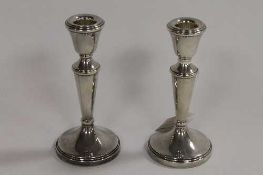 A pair of silver candlesticks, Birmingham 1979, height 14.5 cm. (2)   CONDITION REPORT:  Good