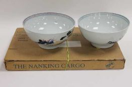 A pair of Nan King cargo blue and white china bowls, together with the Christie's catalogue, with
