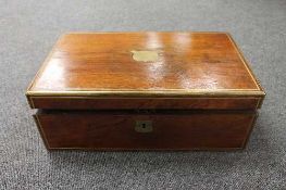 A nineteenth century brass bound writing box, width 41 cm.    CONDITION REPORT:  Internal lid