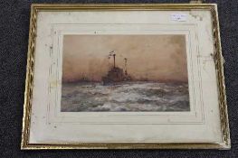 William Minshall Birchall : 'Prepared for action', watercolour, signed, dated 1918, 21 cm x 31 cm,