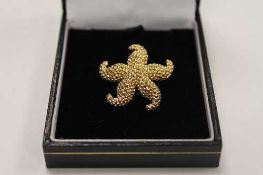 A 14ct gold starfish brooch, 3g.   CONDITION REPORT:  Good condition.