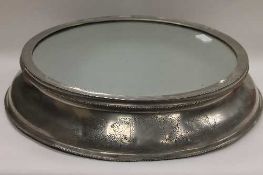 An early twentieth century silver plated wedding cake stand, width 51.5 cm.   CONDITION REPORT: