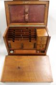 An early twentieth century burr walnut writing box, width 41 cm.   CONDITION REPORT:  Good
