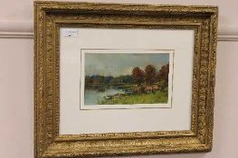 Tom Seymour : 'Loch Fad, Rothesay, Bute', oil on board, signed, 14 cm x 24 cm, framed.