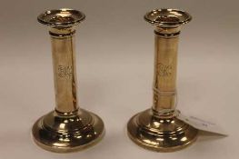 A pair of silver candlesticks, Birmingham 1912, height 12.5 cm. (2)   CONDITION REPORT:  Some