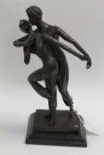 After D H Chiparus - Bronze study of male and female dancers, on black marble plinth, height 35 cm.