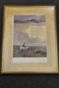 After Lionel Edwards : Portland Bill, reproduction in colours, signed in pencil, published by The