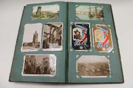 An early twentieth century album of postcards.   CONDITION REPORT:  Good condition.