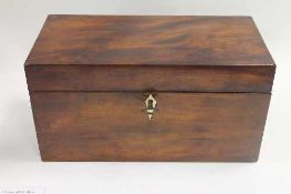 A nineteenth century mahogany tea caddy, with key, width 30.5 cm.   CONDITION REPORT:  Time aged