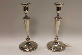 A pair of silver candlesticks, Sheffield 1939, height 25 cm. (2)   CONDITION REPORT:  Good
