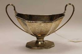 A silver twin handled sugar bowl, London 1793, 14 oz.   CONDITION REPORT:  Good condition, with