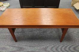 A late twentieth century Danish teak metamorphic table by Trioh, width 150 cm.   CONDITION