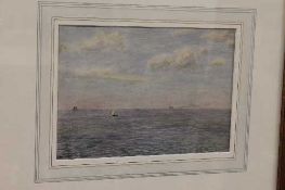Dixon Clark : 'Shipping off the North East coast', watercolour, signed, 18 cm x 26 cm, framed.