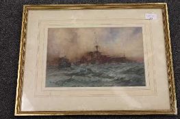 William Minshall Birchall : 'Ready aye ready', watercolour, signed, dated 1918, 21 cm x 31 cm,