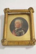 Nineteenth century school : A portrait of gentleman wearing military uniform, oil on panel,