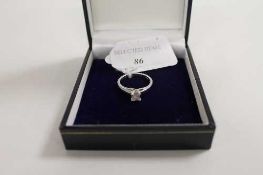 An 18ct white gold diamond solitaire ring, 0.38ct. CONDITION REPORT: Good condition.